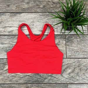 Lululemon high neck scalloped sports bra- red 8